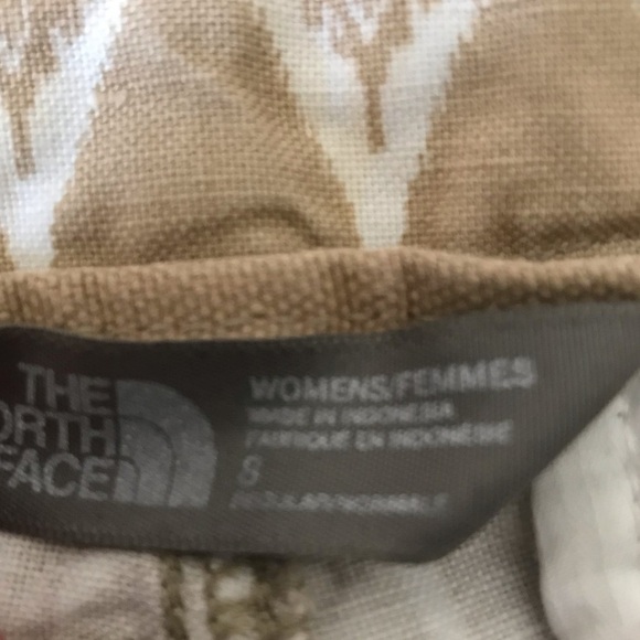 The North Face Maywood Flat Front Linen Blend Tan White Shorts - Picture 5 of 6